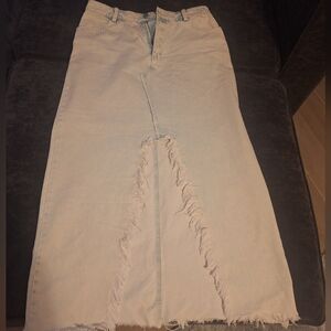 Stone wash denim skirt